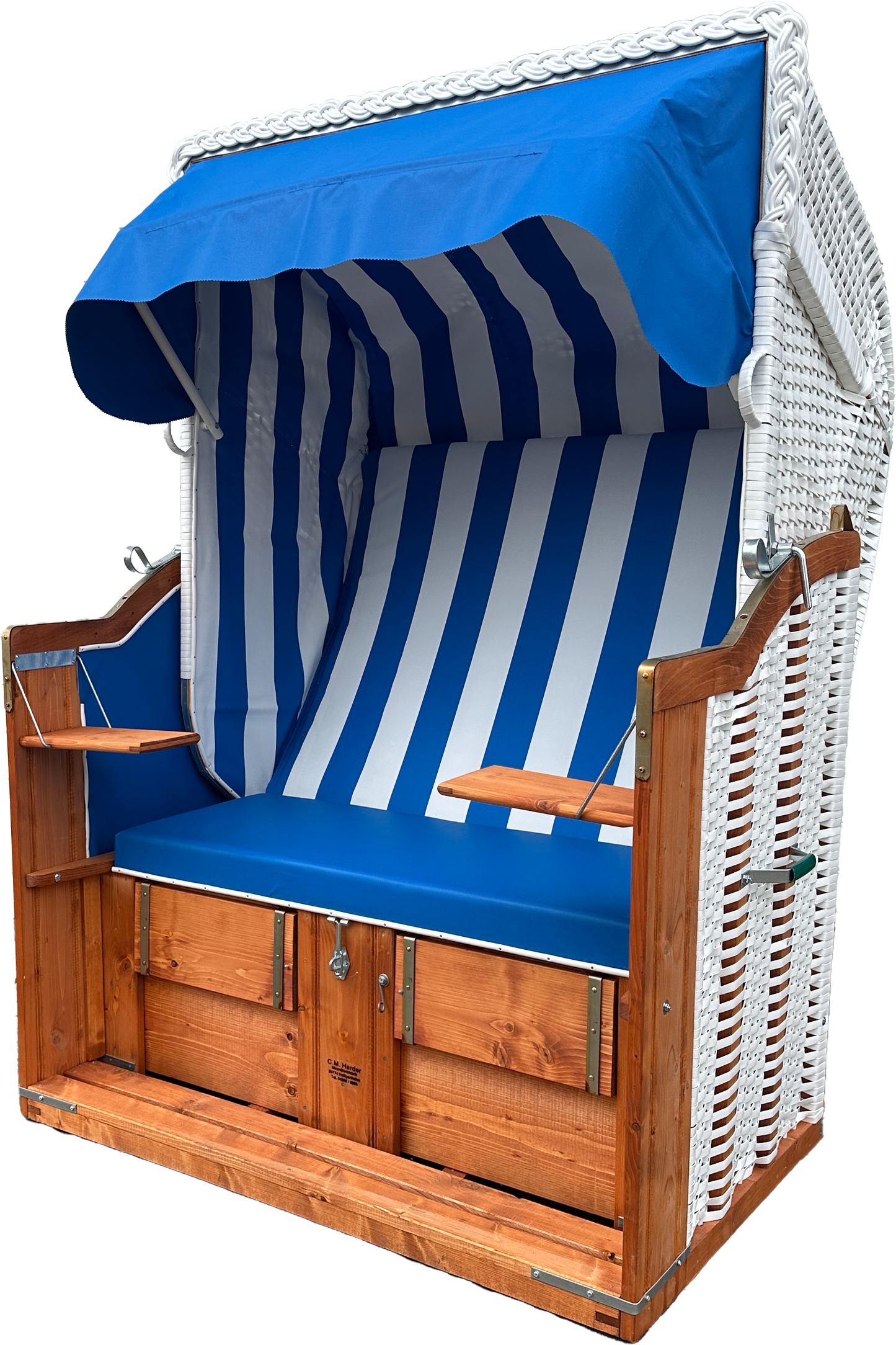 PVC Ersatzstoff Blau Weiß 1m x 2,18m Strandtauglich für raue Wetterbedingungen